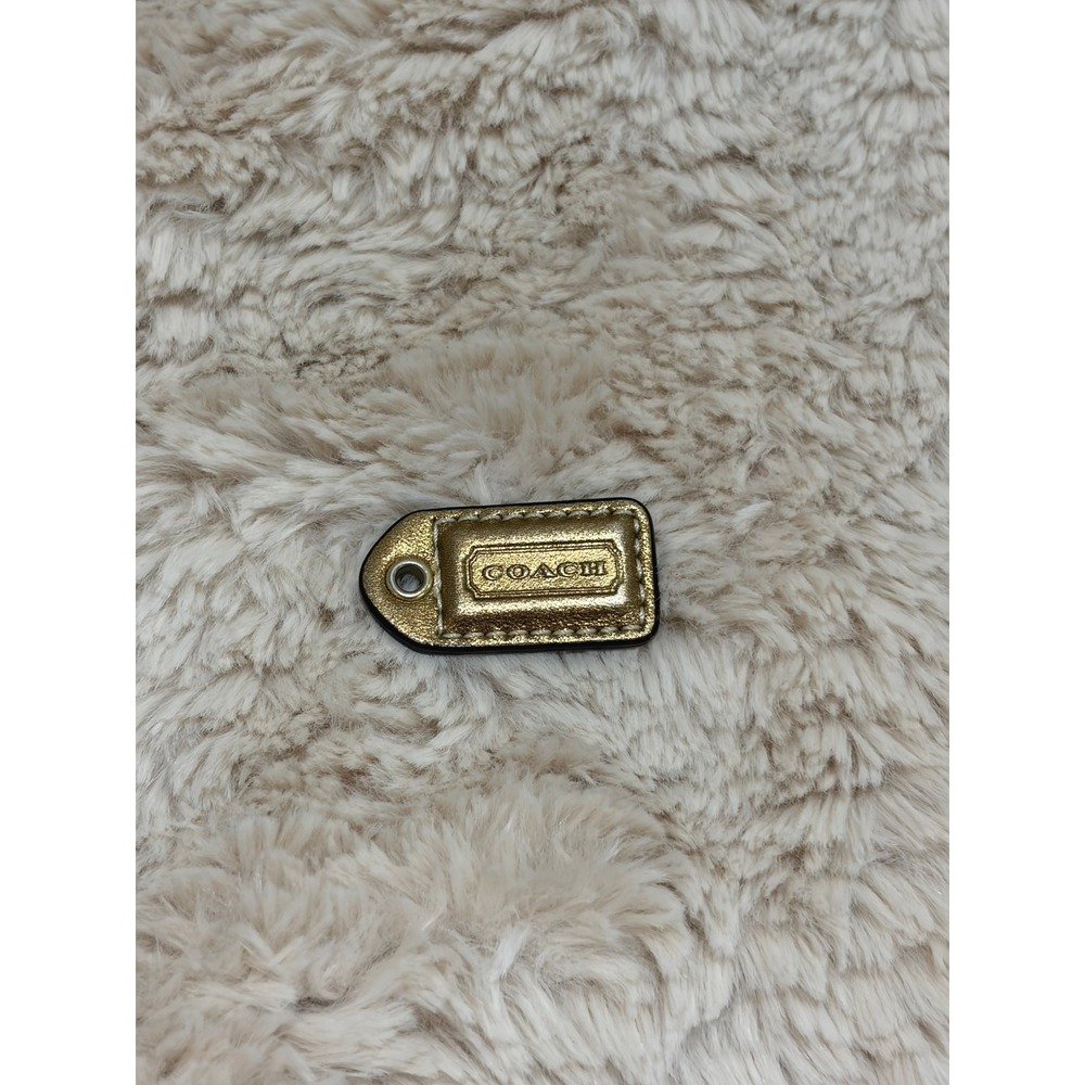 Coach Metallic Gold Leather Hangtag Bag Charm Y2K Vintage Logo Fob Indie Sleaze